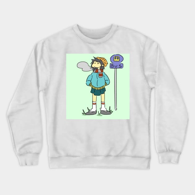 Bus Stop Crewneck Sweatshirt by LadybugDraws